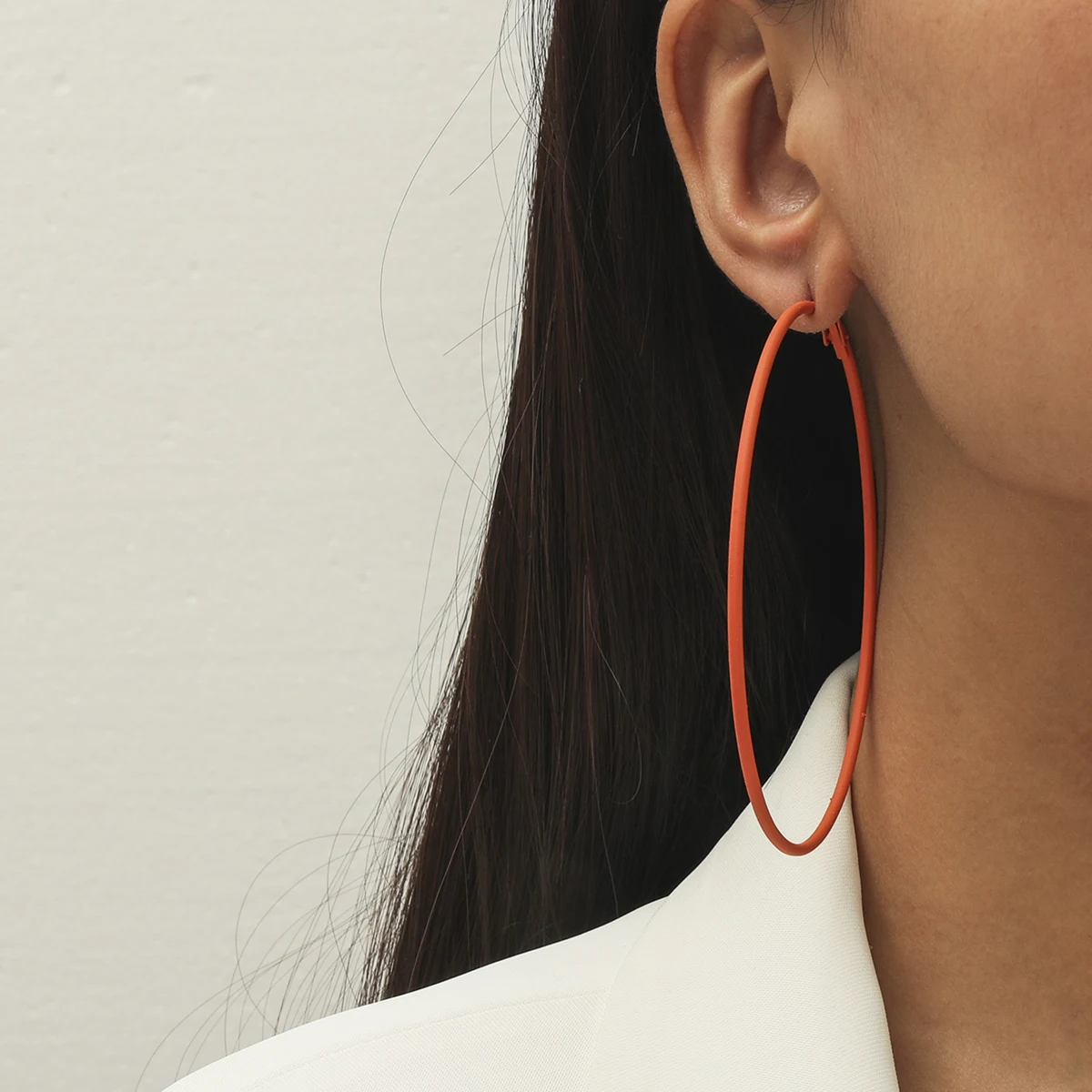  Fashion Orange Rubber Paint Big Earring