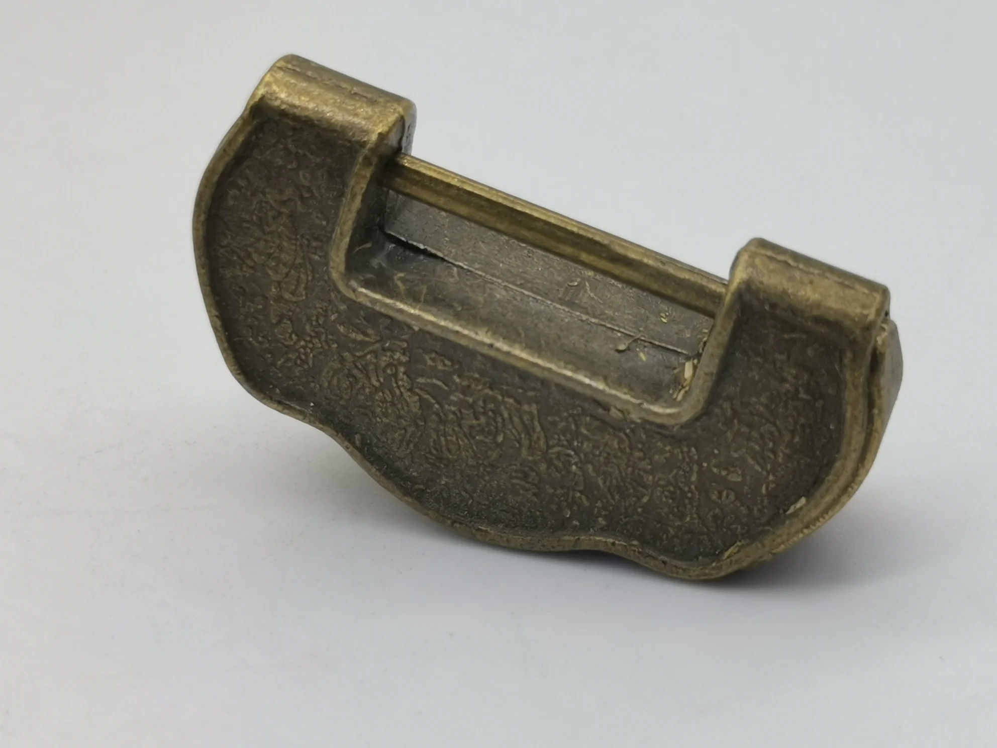 Chinese Old Style Excellent Brass Carved Yuanbao Padlock mini Lock/key