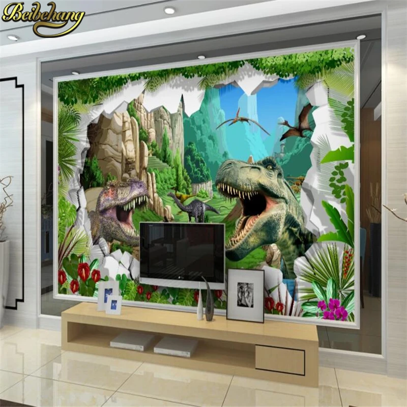 custom dinosaur Wall Paper Modern wallpaper for Living Room papel de parede 3d photo Mural wallpapers for living room Stickers