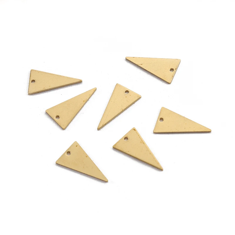 40pcs Raw Brass 11x20mm Triangle Charms Stamping Blank Charm Pendant For DIY Earrings Jewelry Findings Making Accessories