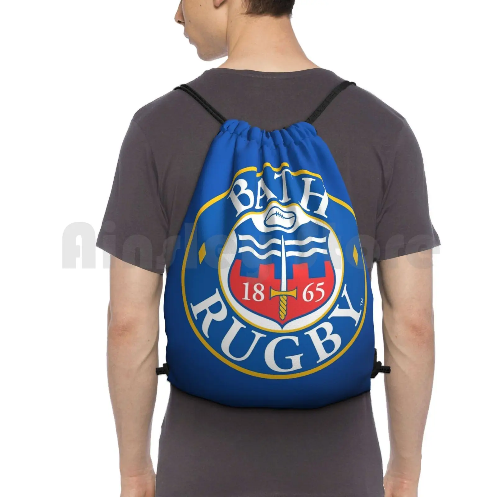 Bath Rugby Backpack Drawstring Bag Riding Climbing Gym Bag Bath Rugby Bath Rugby Bath Rugby Logo Bath Rugby League Bath