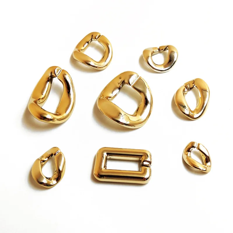 1500pcs Gold Acrylic Buckle Beads DIY Glasses Chains Mask Earrings Bracelets Necklace Loops Strap Connectors Accessories N440