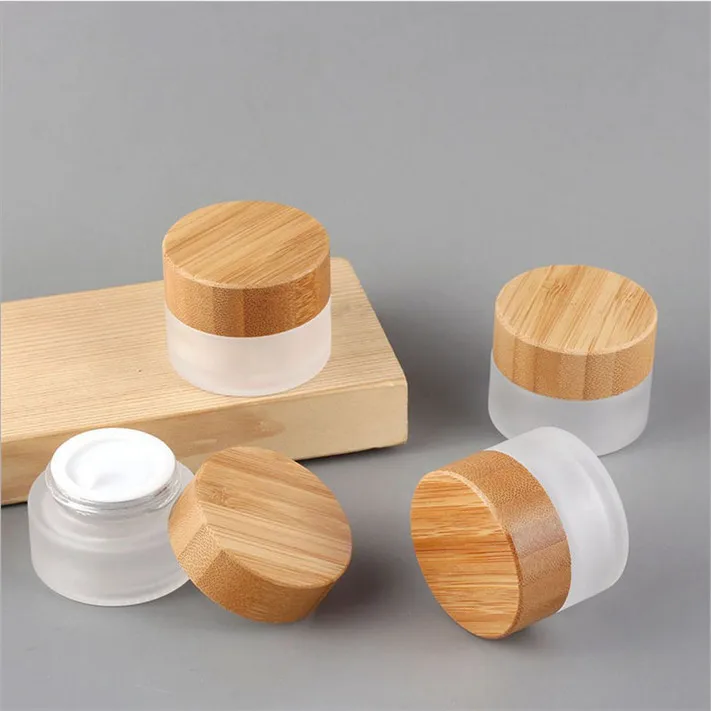 High Quality 5/15/30/50/100g Skincare Cream Jar Cosmetic Containers Empty Acrylic Jar Bamboo Cosmetic Packaging In Stock