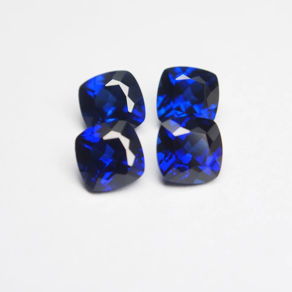 6*6 Mm 10 Stuk/zak 5A Kwaliteit Kussen Cut Lab Royal Blue Sapphire 35 # Korund Saffier