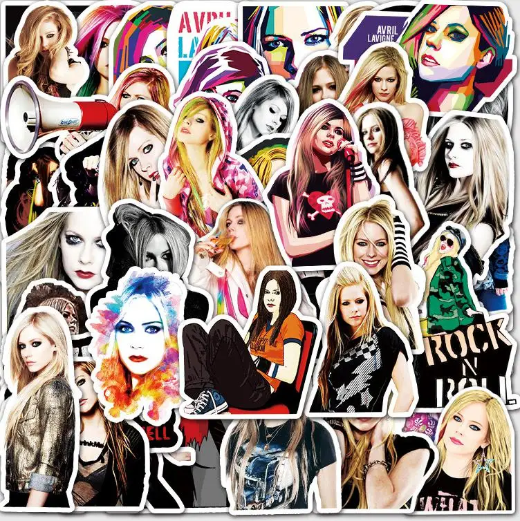 Pegatinas de La Reina del Rock para niños y niñas, 10/30/50 piezas, europea y americana, Avril, Ramona, Lavigne, Graffiti, Idol, popular, juguetes,