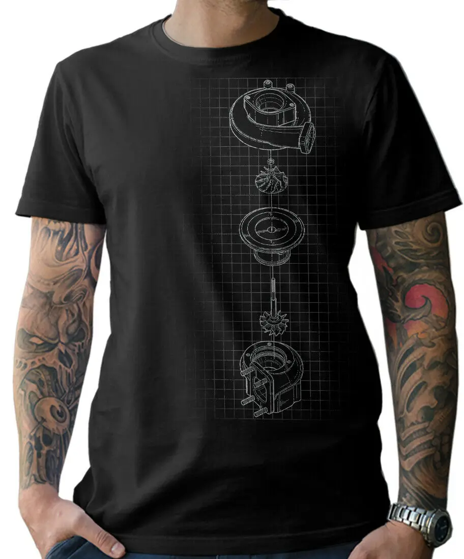 Turbocharger Screwdriver Boost Car Freak Blueprint Tuning Race T-Shirt Summer Cotton Short Sleeve O-Neck Mens T Shirt New S-3XL