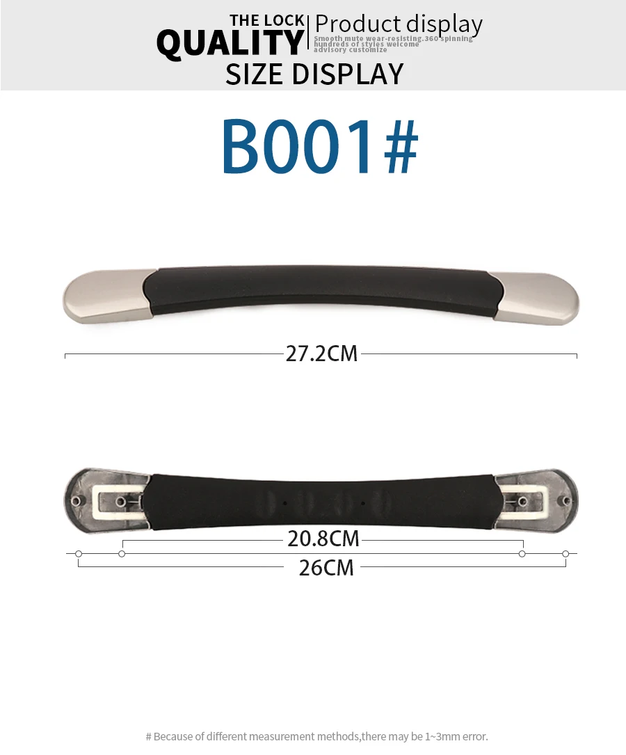SUZAOZHE Suitcase Luggage Replacement Handle Travel Suitcase Handle Strap Factory Replacement Zinc Alloy Grip Carry Grip