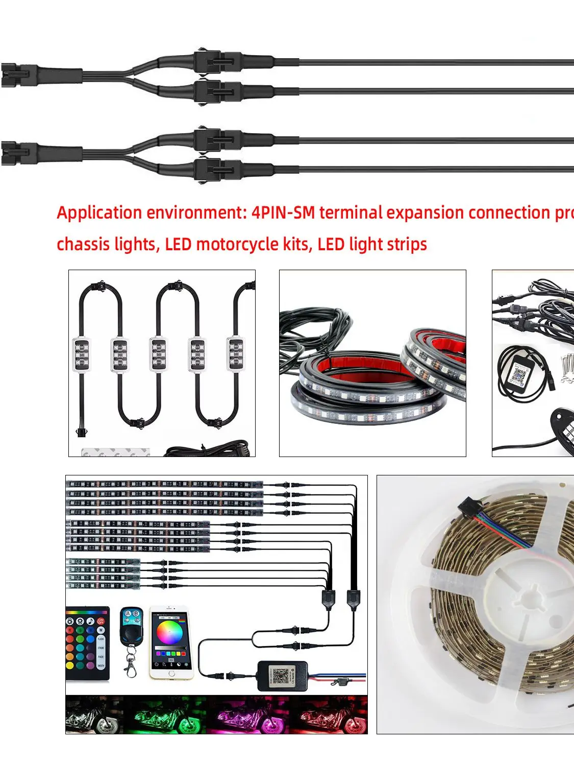 Connecteur SM JST Y Line, câble d'extension LED à 4 broches, fil mâle et femelle pour bande LED 3528 5050 RGB RGBW, 15cm, 2 pièces