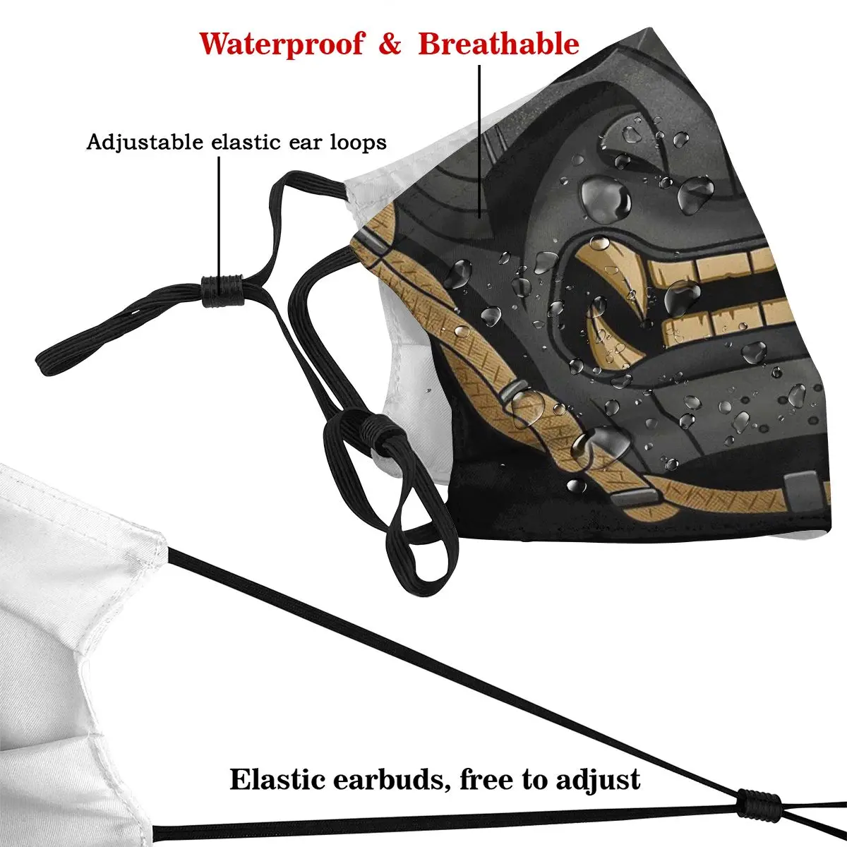 Oni Japan Samurai Demon Protection's Mask Funny Samurai Washable Fabric Mask With Filters Protection Respirator Muffle