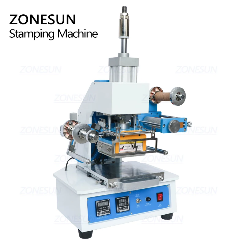 ZONESUN ZS-890E Pneumatic Stamping Machine leather LOGO Creasing machine pressure words machine stampler name card stamping