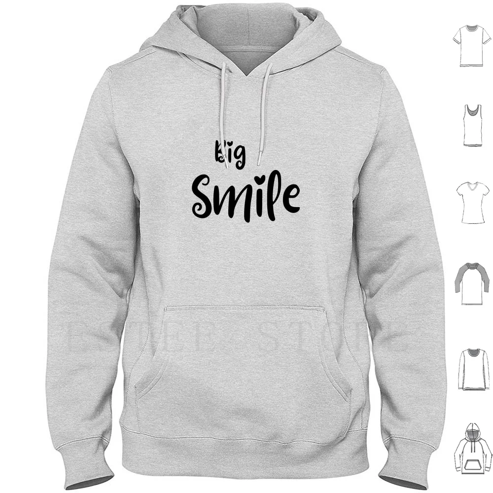 Big Smile! Hoodies Long Sleeve Love For Boy And Girl Funny Quotes Simple Design With Message Colors Paper Design Kiss