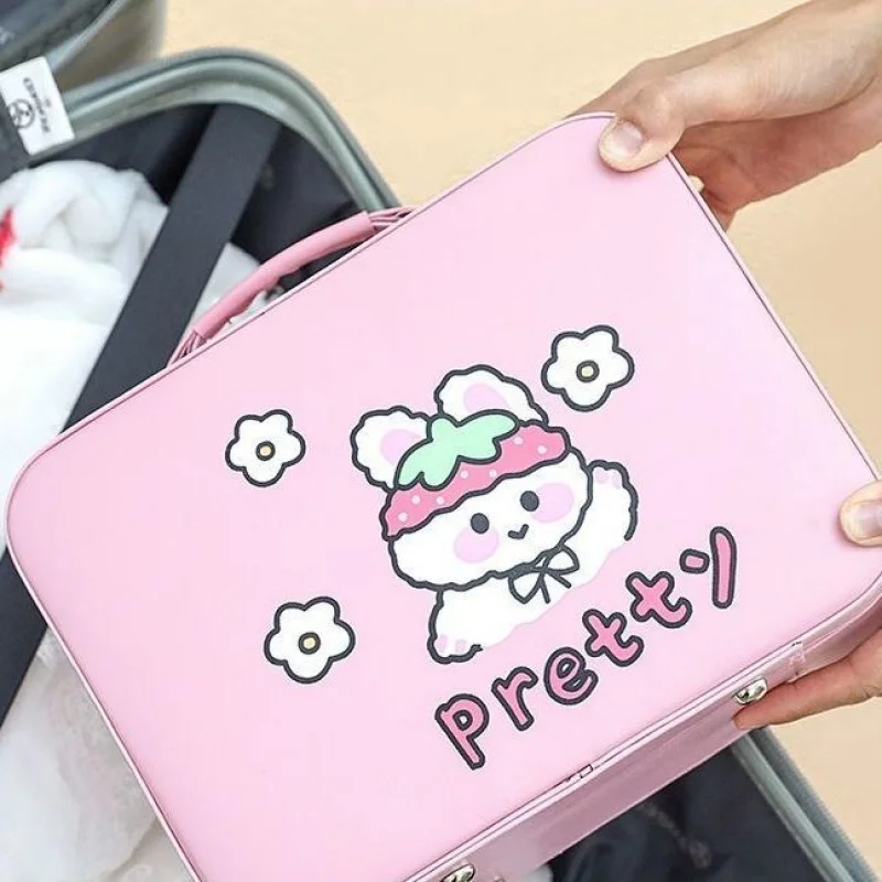 Ins Kawaii Pastel Organizer per cosmetici Cute Large Capacity Makeup Storage Box Travel Portable Girl Women Cosmetic Bags Cases