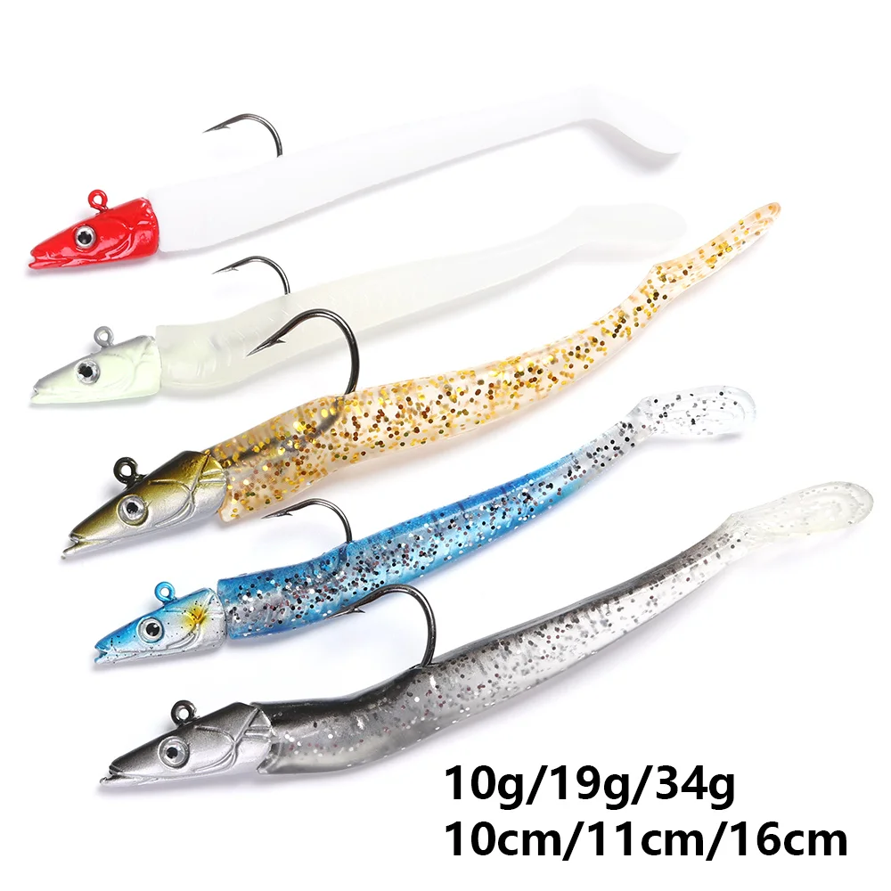 10g/19g/34g Soft Lure Wobbler Artificial Metal Jig Trolling Bait Silicone Sea Bass Pike Rockfish Grouper Carp Fishing Lead Jig