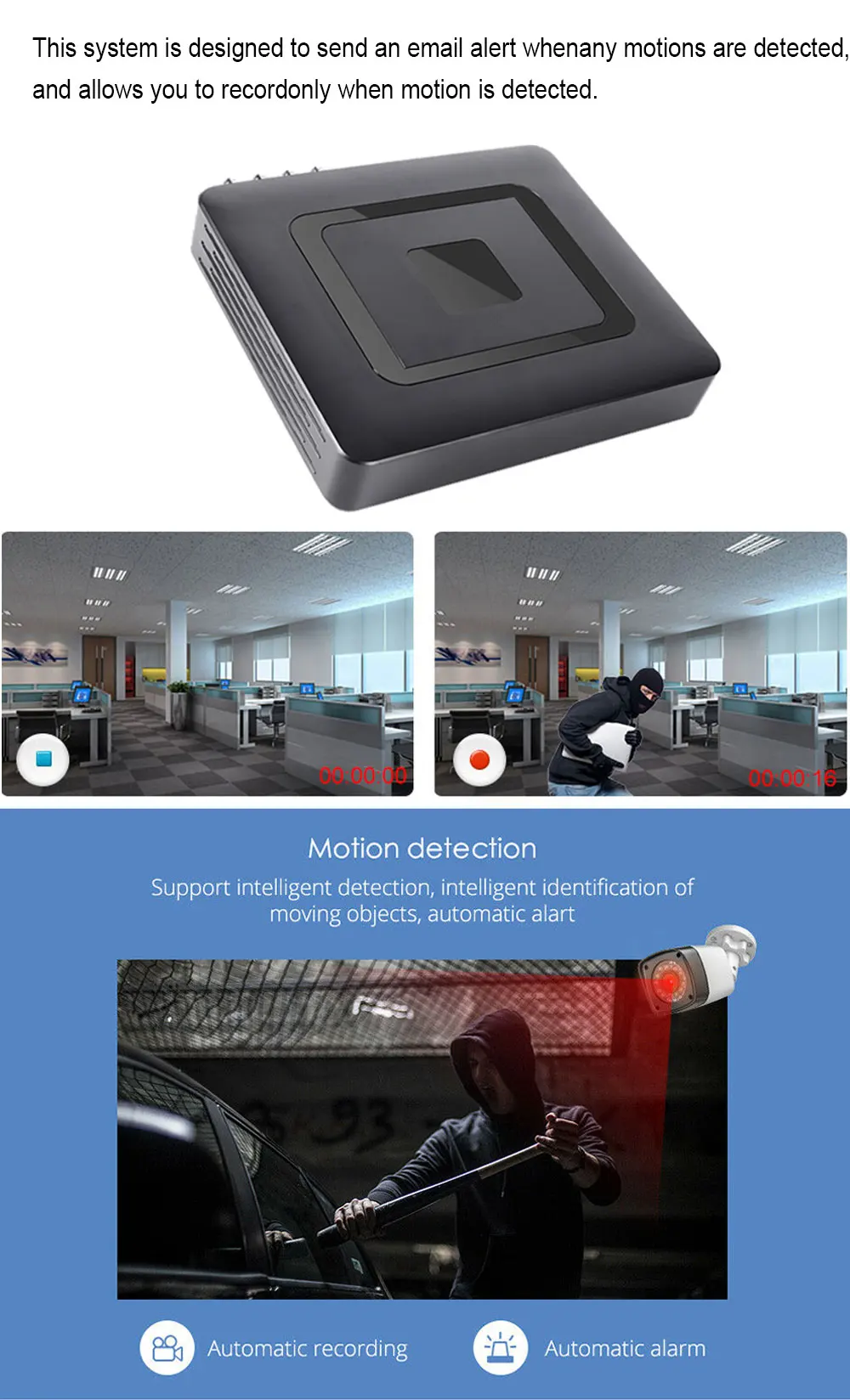 Mini DVR 8CH CCTV Recorder Support 1080P 2MP AHD CVI TVI  Camera Security System / P2P Cloud Video Surveillance DVR