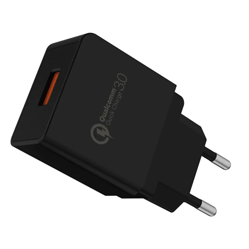 Cargador USB inteligente de carga rápida, enchufe de carga rápida QC 3,0, 18W, QC3.0, 2 pines, 3 pines, Reino Unido, EE. UU., UE