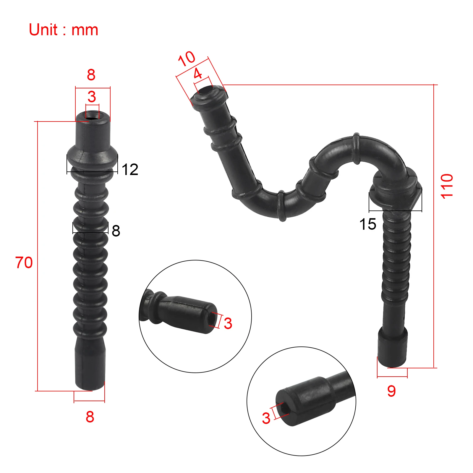 FLYPIG Gas Fuel Line & Impulse Line for Stihl MS240 MS260 MS290 MS340 MS360 MS390 024 029 Chainsaw 1113 141 8600 1121 358 7700