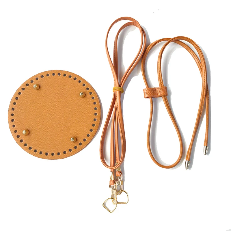 Leather Bag Strap Unique Bag Bottoms Accessories Material for DIY Handmade Hollow Drawstring Braided Bucket Bag