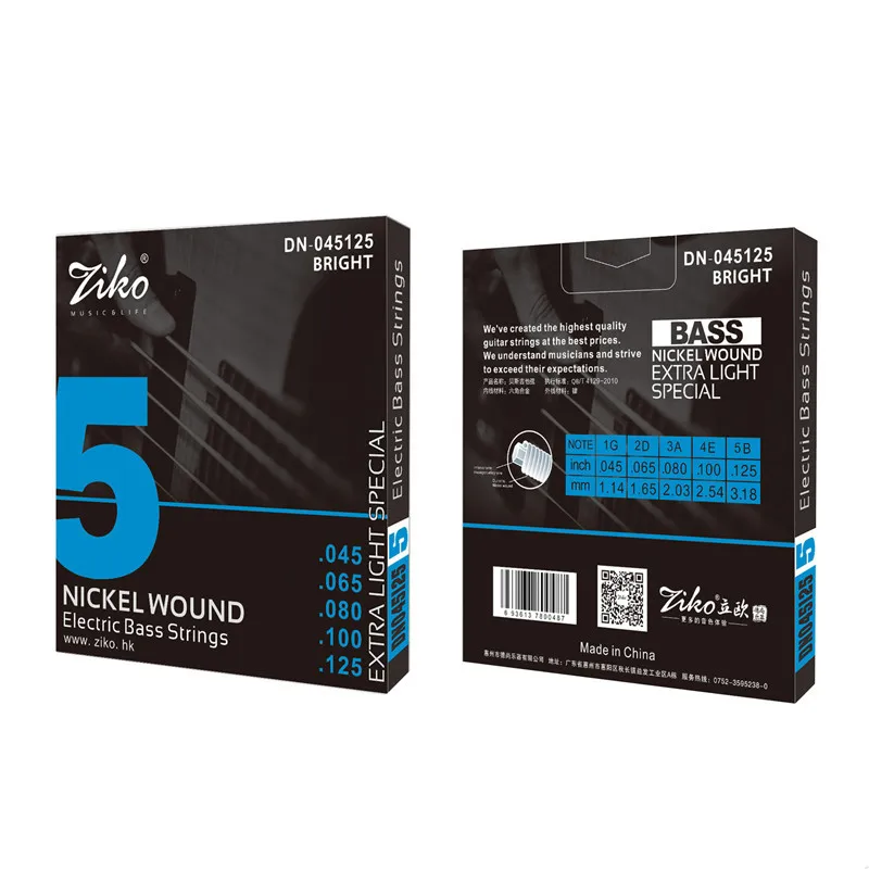 DN-045 ZIKO 4 Strings 5 Strings 6 Strings Bass Electric Guitar Strings Parts Wholesale Musical Instruments Accessories