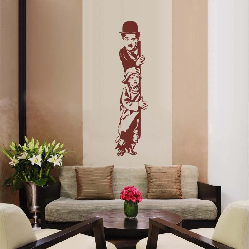 Stickers Chaplin The Kid Decals Funny Living Room Vinyl Art Wallpaper Home Decor Mural House Decoration Silhouette Wall Decor