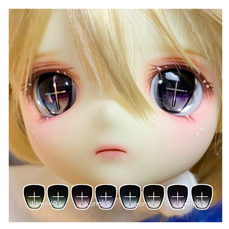 BJD eyes – yeux de poupée de dessin animé avec effet de lumière miroir, accessoires pour 1/12 1/8 1/6 1/4 1/3, 10mm-24mm