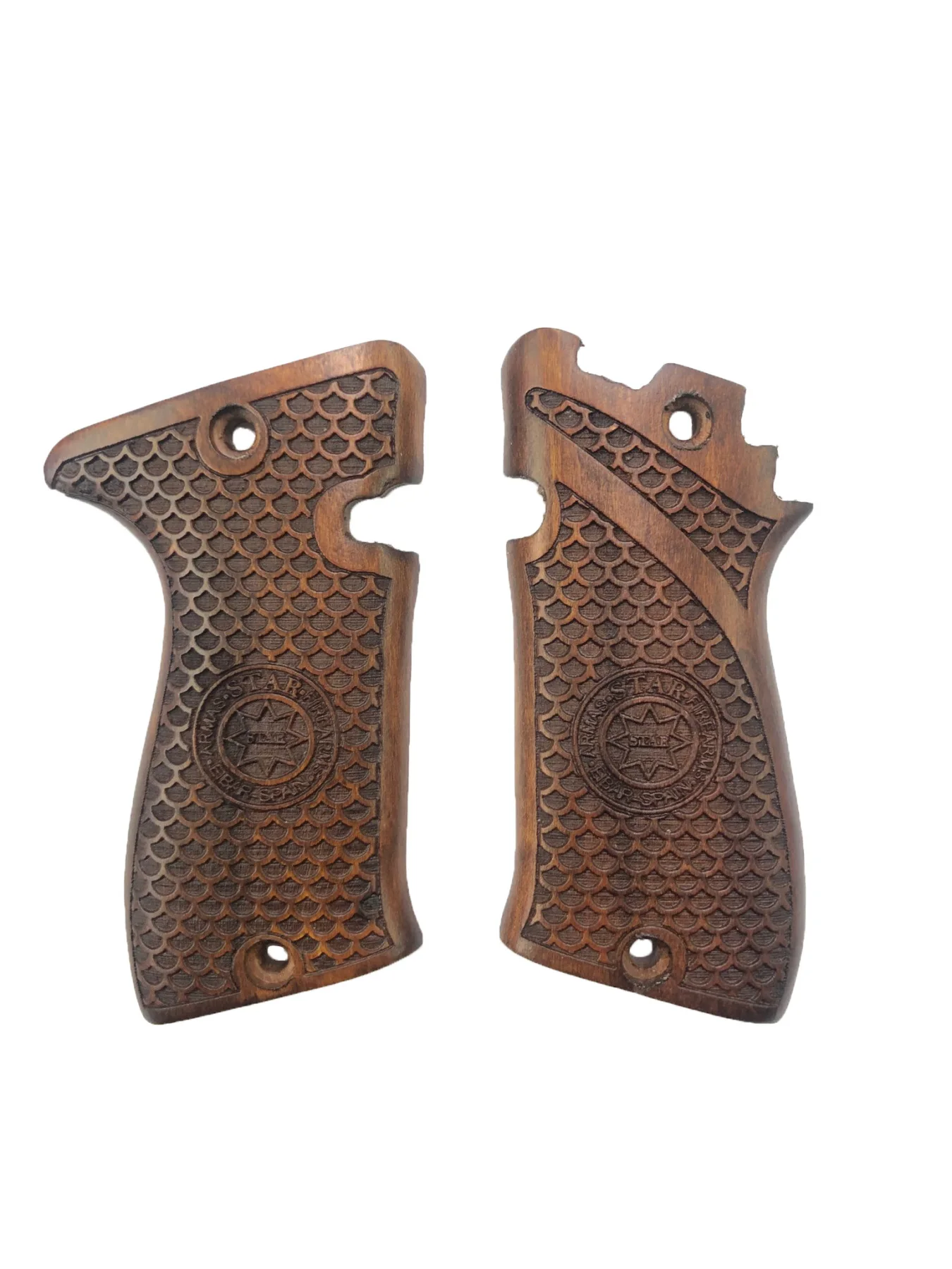 Star Model FR With Special Pattern Laser Cut Dark Wooden Grip Mod1