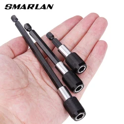 SMARLAN 1/4 Inch Hex Shank Quick Release Screwdriver Magnetic Bit Holder With Adjustable Collar Extension Bar 60mm 100mm 150mm A