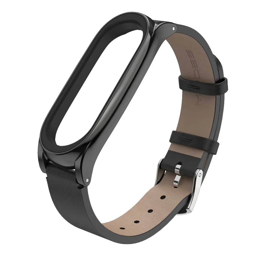 Strap for Mi Band 9 8 7 6 5 4 3 Leather Bracelet on Mi band 8 Correa Mi Band 6 Strap Metal Wristbands Miband 5 For Xiaomi Xiomi