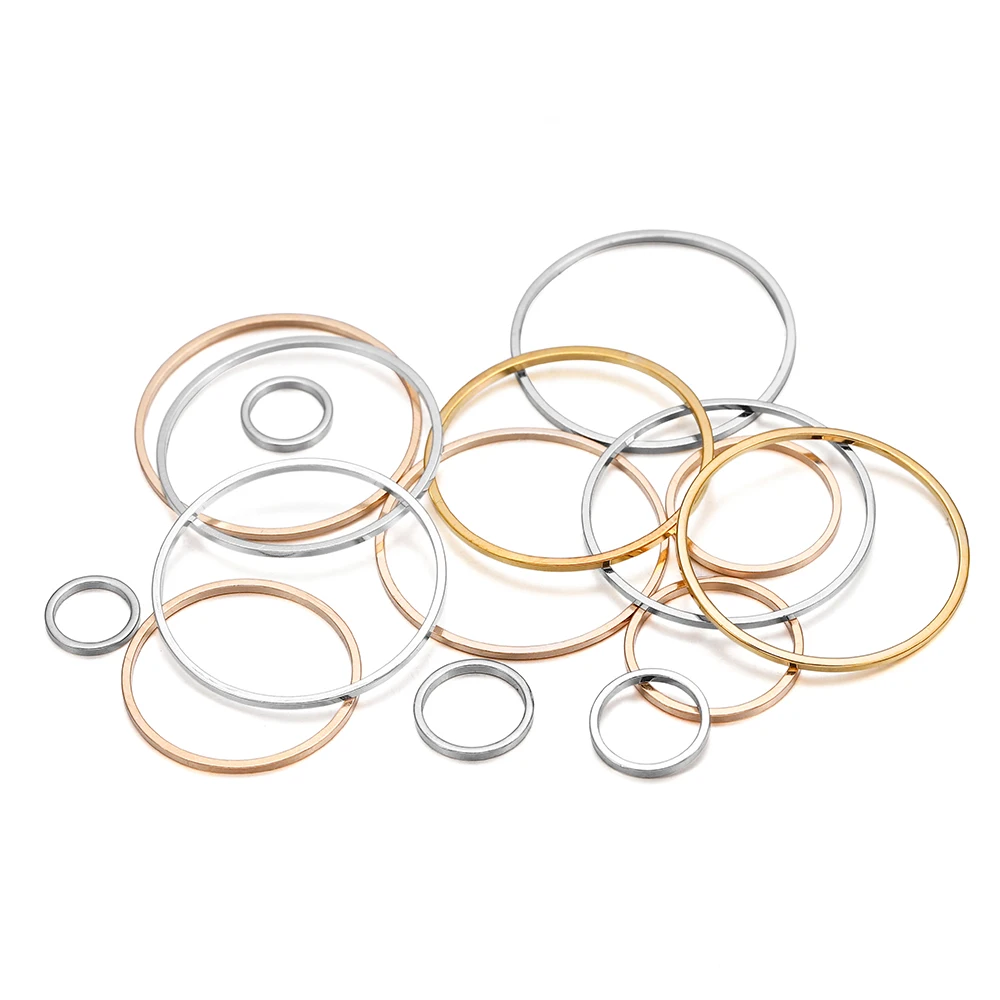 20-50Pcs Runde Durchmesser 8-55mm Hoops Ohrring Drähte Anschlüsse Geschlossene Ringe Für DIY Anhänger Schmuck Machen liefert Zubehör – Detail 8