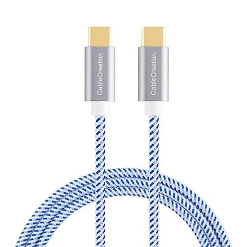 Type USB C-C Cable, Braided USB 2.0 Type C (USB-C) to Type C Data Charging Cable(3A), Chromebook Pixel, Galaxy S10, etc