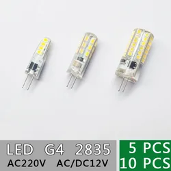 LED 전구 3W 5W G4 전구 AC 220V DC 12V LED 램프, SMD2835 스포트라이트 샹들리에 조명 교체 20w 30w 할로겐 램프