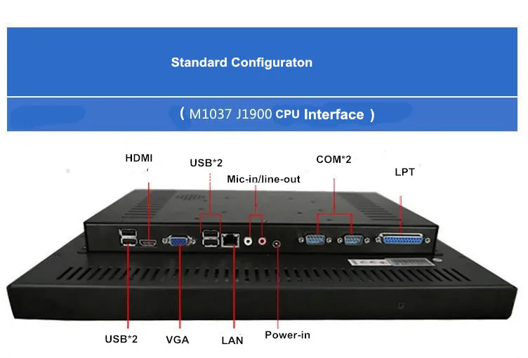 Mini PC Prosesor Dual Core 10.4 Inci dengan 2xRJ45 Tanpa Kipas Tahan Air IP65 Industri Tablet PC