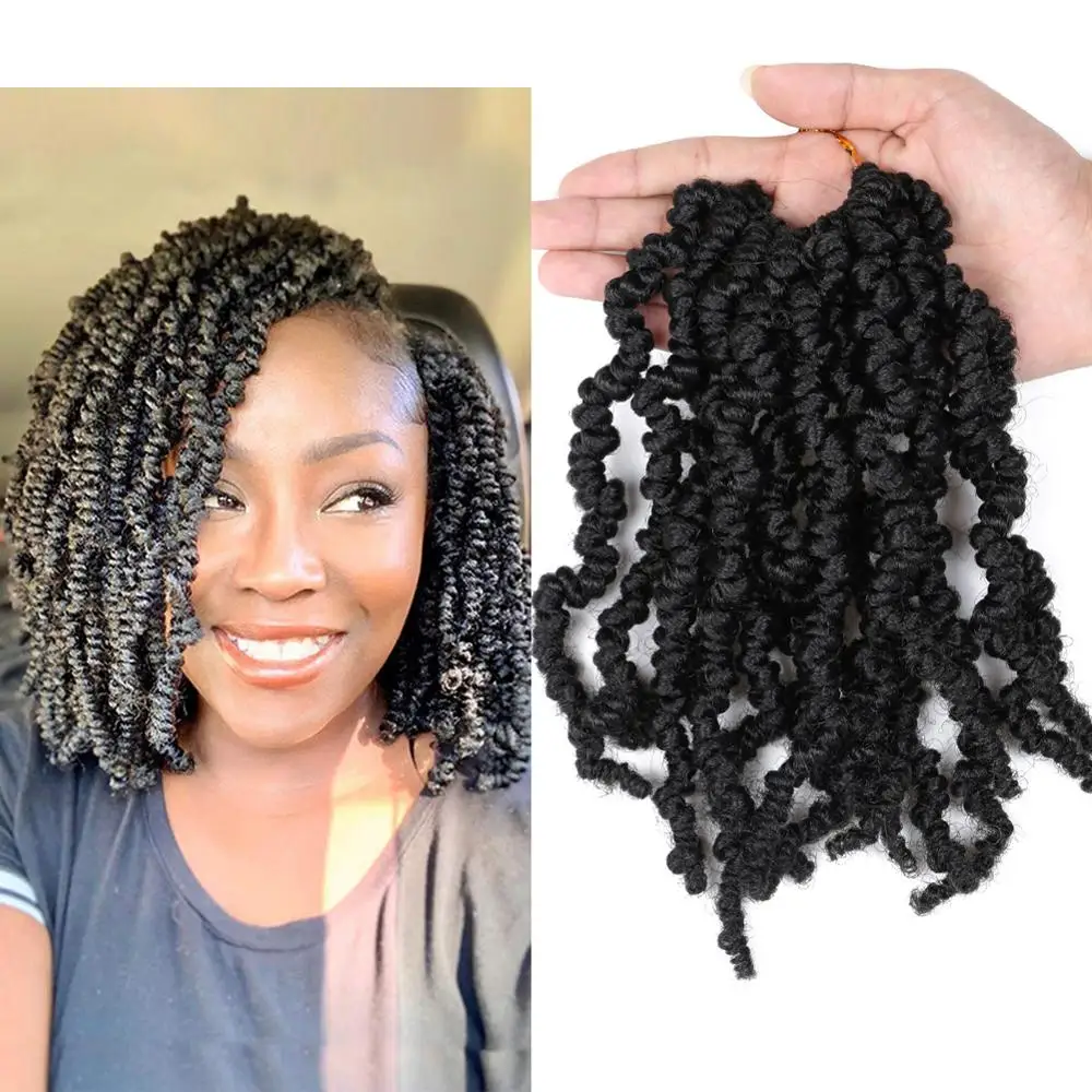 

Mtmei Hair Pre-twisted Spring Twist Hair 10 inch Pre-Twisted Passion Twist Crochet Braids Short Curly Bomb Spring Twist Hair