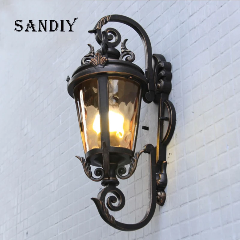 Imagem -03 - Luminária de Parede Exterior Sconce Light Exterior Vintage Garden Lâmpada de Rua Iluminação de Jardim Hipocampo Estilo Hipocampo Luminária à Prova Dágua para Varanda Varanda Country Porch House Garage 220v 110v 230v