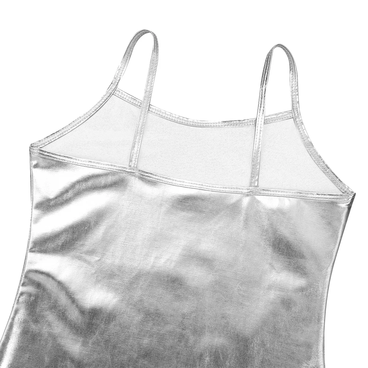 Kids Clothes Girls Shiny Metallic Camisole Tank Top Dance Costume Children Gymnastics Workout Stage Performance Clothing Tops