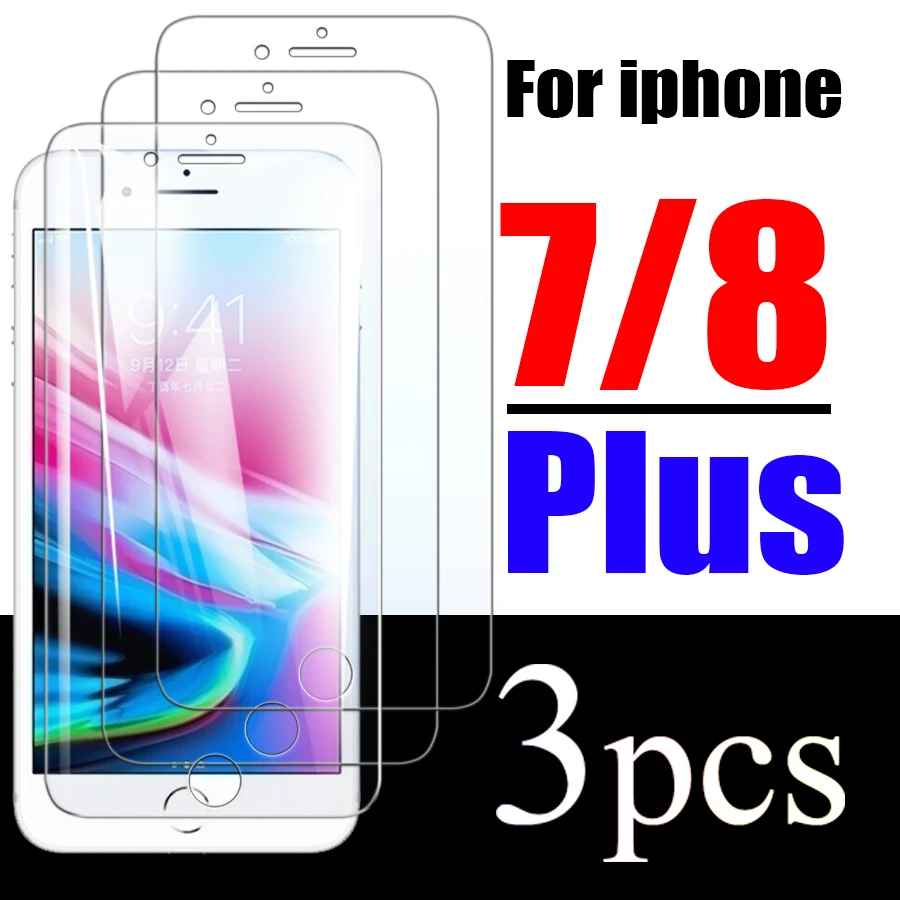 

1, 2, 3 шт., Защитное стекло для Iphone 7, 8 Plus, защитная пленка для экрана 7plus, 8 plus, закаленное стекло для I7, I8, Iphone7plus I, пленка для телефона