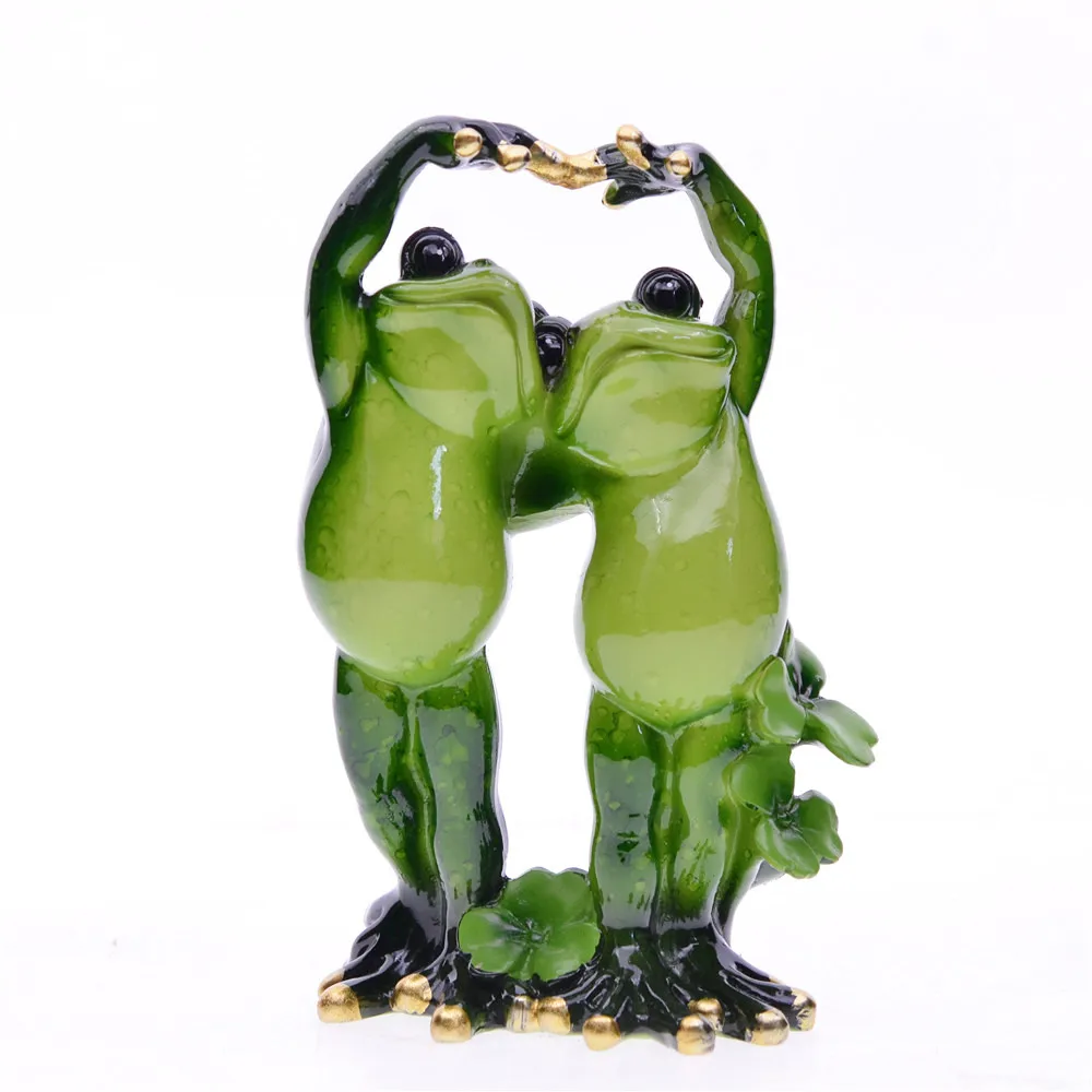 Nordic Home Room Decoration Accessories MYBLUE Kawaii Garden Animal Resin Couple Lovers Frog Wedding Figurine Miniatures Gift