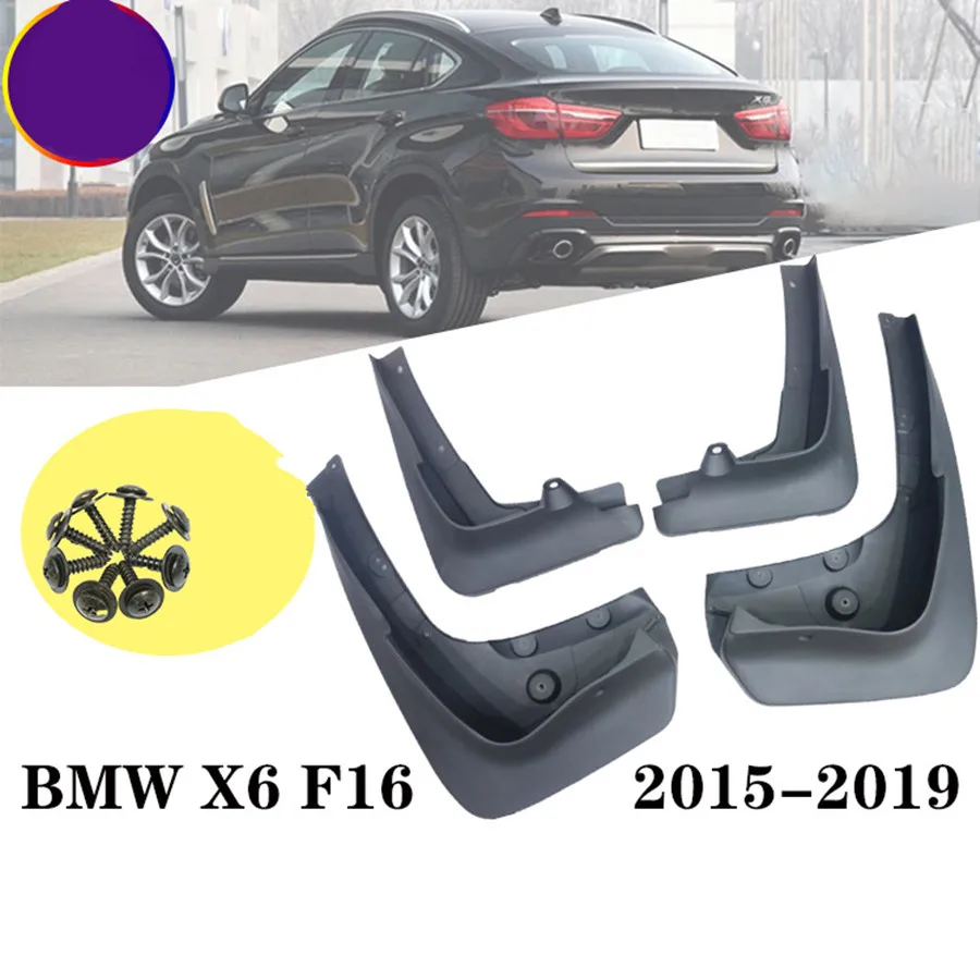 

4pcs Car Mudguards Mud Flaps For BMW X6 F16 2015 - 2019 Mudflaps Splash Guards Wheel Mud Fenders Mud guards Styline Accessories