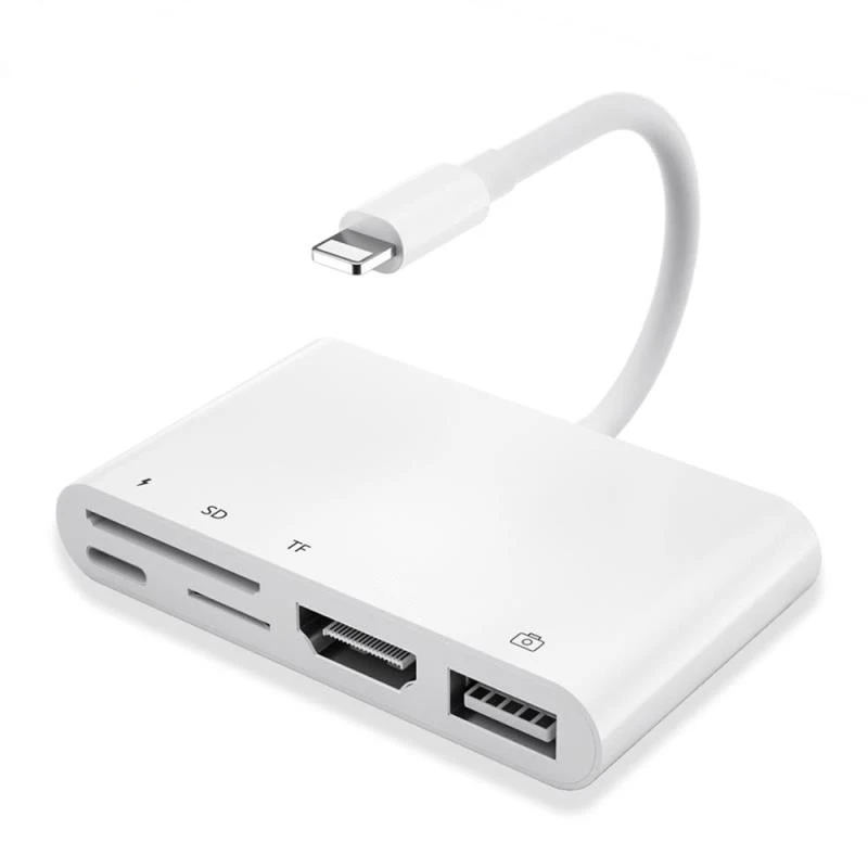 Błyskawica do 1080P HDMI kompatybilny Adapter USB SD czytnik kart TF AV TV OTG Adapter do iPhone X XR XS 11pro Max SE iPad