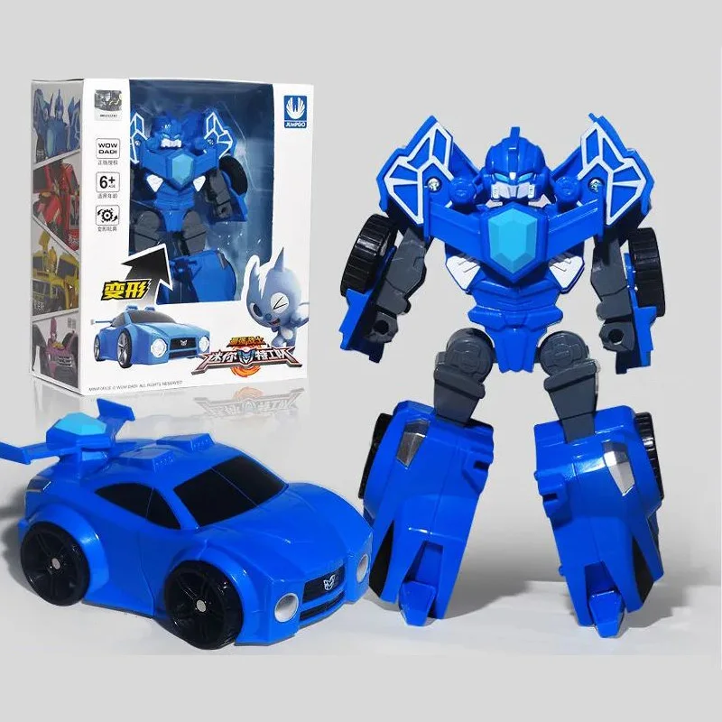 4pcs/set Mini Force Transformation Robot Toys Action Figures MiniForce X Volt Simulation Car Airplane Deformation Mini Agent Toy