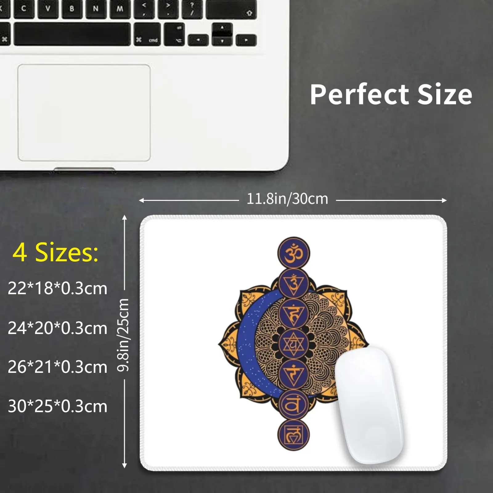 O 7 chakras mouse pad diy impressão almofada roda energia meditação prana símbolo energia vital budismo hinduísmo