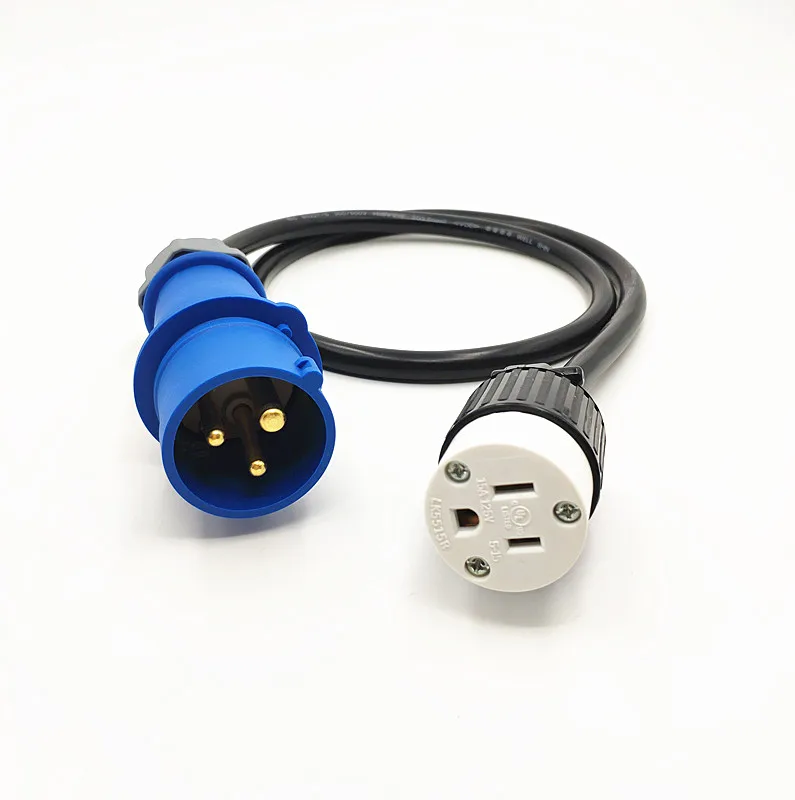 IEC309 to 5-15R  Outlet Socket Power cord,convert the 316C6 to 5515R Socket,H05VV-F 1.5mm gauge,16Amps，0.5M