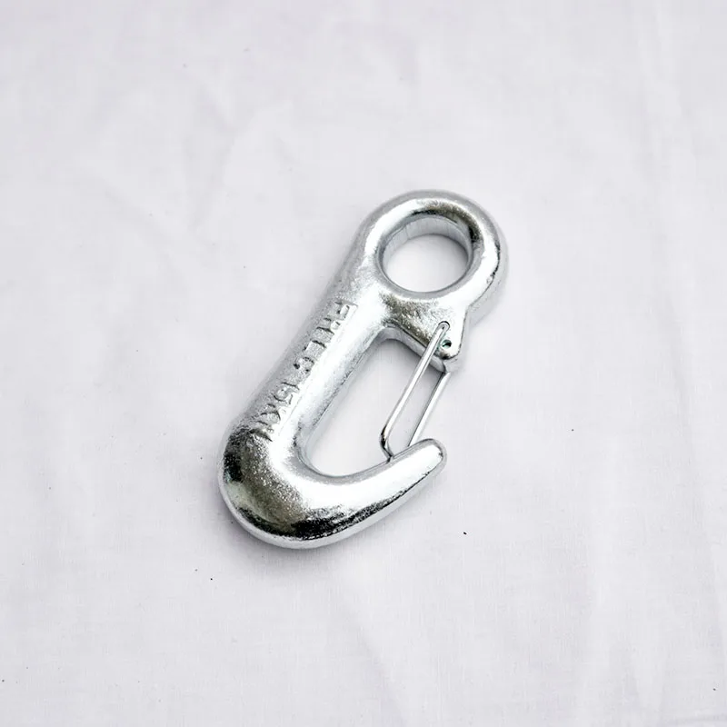 Forged Eye Grab Hook with Safety Latch Galvanized Alloy Steel Heavy Duty Hooks Breaking Strength 6600lbs