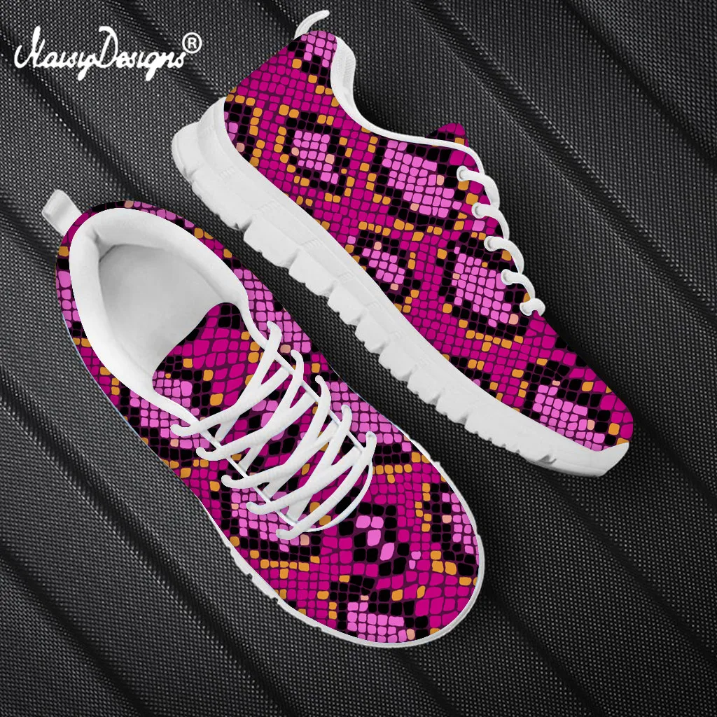 

Noisydesigns White Fashion Sneakers Snake Prints Cheap Flat Comfortable Shoes Women Autumn Spring Tenis Shoes zapatillas mujer