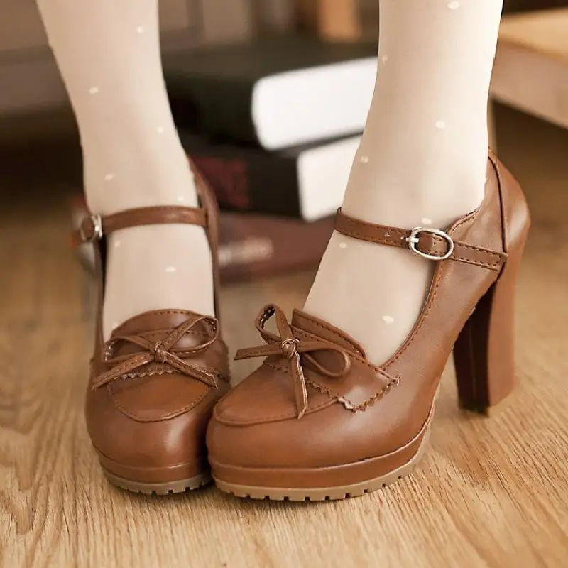 Japanese sweet lolita shoes kawaii girl tea party princess kawaii shoes college style lace bowknot women shoes loli cosplay cos