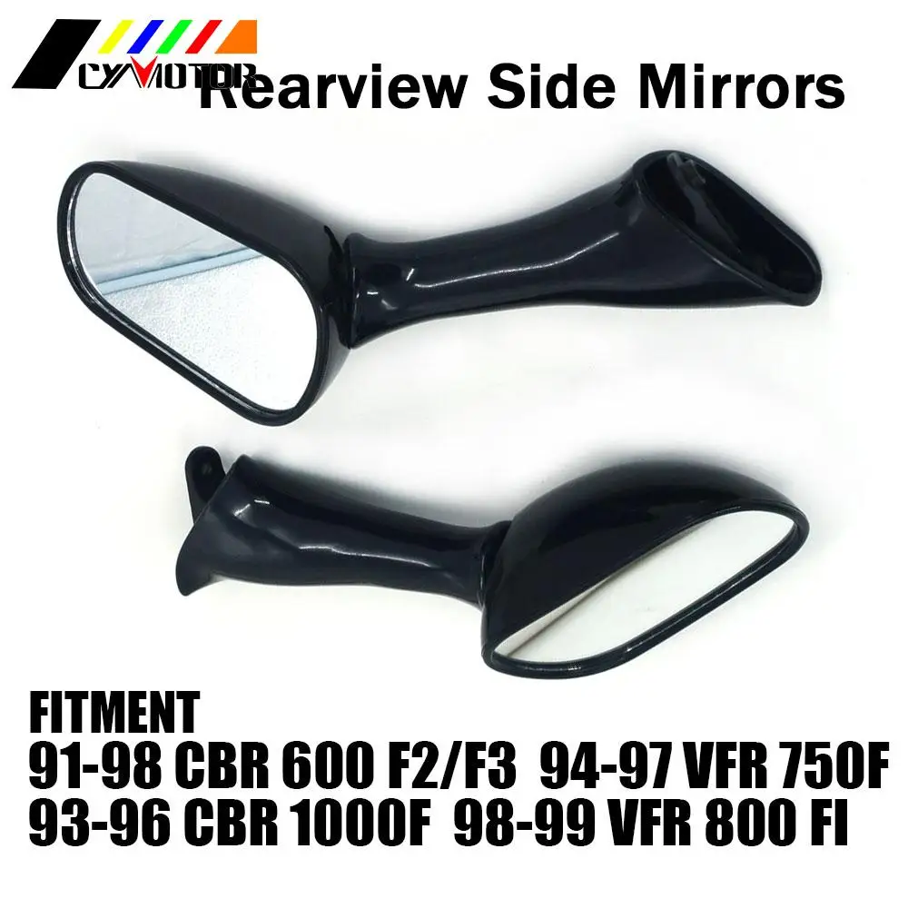 Motorcycle Black Plastic Rearview Side Mirrors For Honda CBR 600 F2 F3 CBR 1000F VFR 750F VFR 800 FI 1991-1999