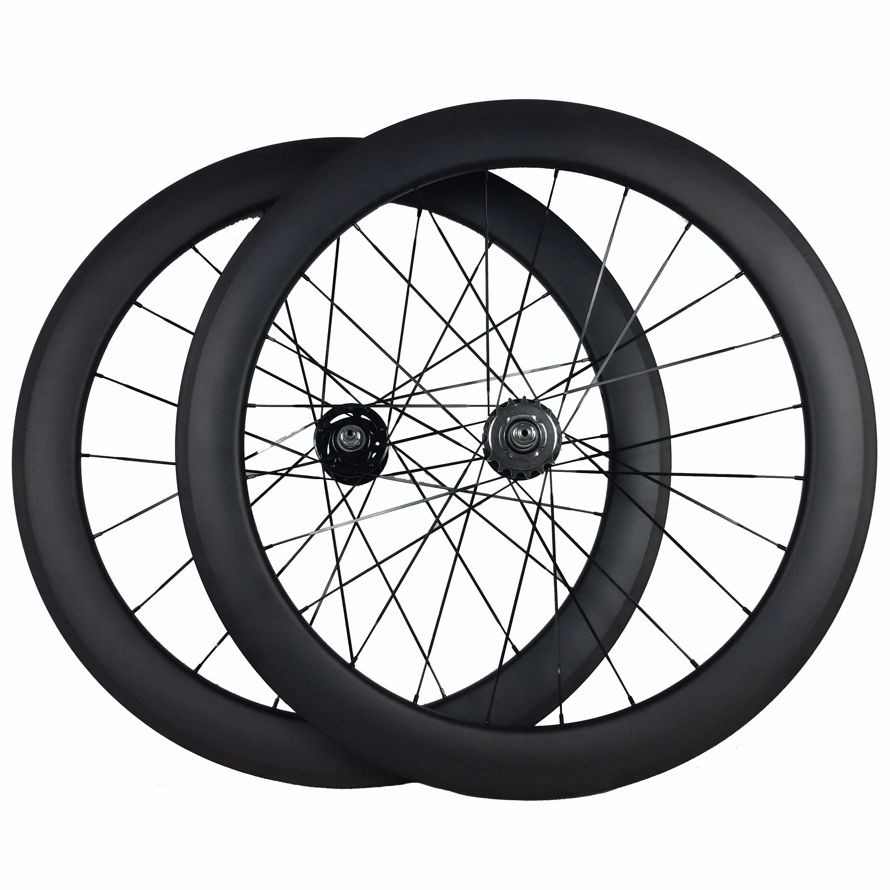 60mm Fixed Gear Carbon Wheelset Tubular/Clincher Wheel Width 23/25mm Novatec A165/166SB Powerway T01 Hubs Aero J Hook Bend Spoke