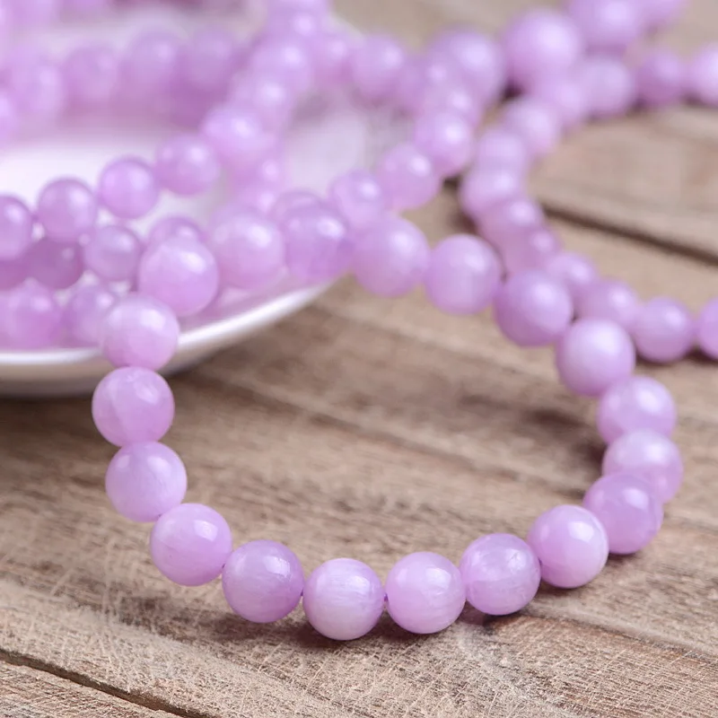 

Natural Purple Kunzite Quartz Clear Round Beads Bracelet Kunzite Cat Eye Women Men 7mm 8mm 9mm 10mm 11mm AAAAAA
