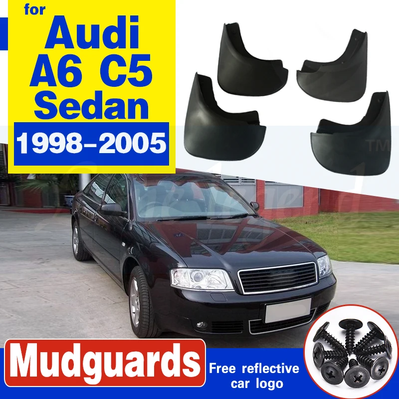 Mud Flaps For Audi A6 C5 Sedan 1998 1999 2000 2001 2002 2003 2004 2005 Mud Flaps Splash Guards Fender Mudguard Accessories 4PCS