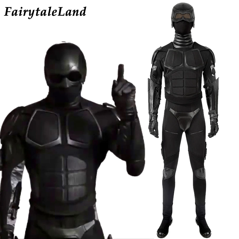 The Boys Season 2 Black Noir Cosplay Costume Halloween Carnival Superhero Battle Outfit Adult Men Black Jumpsuit