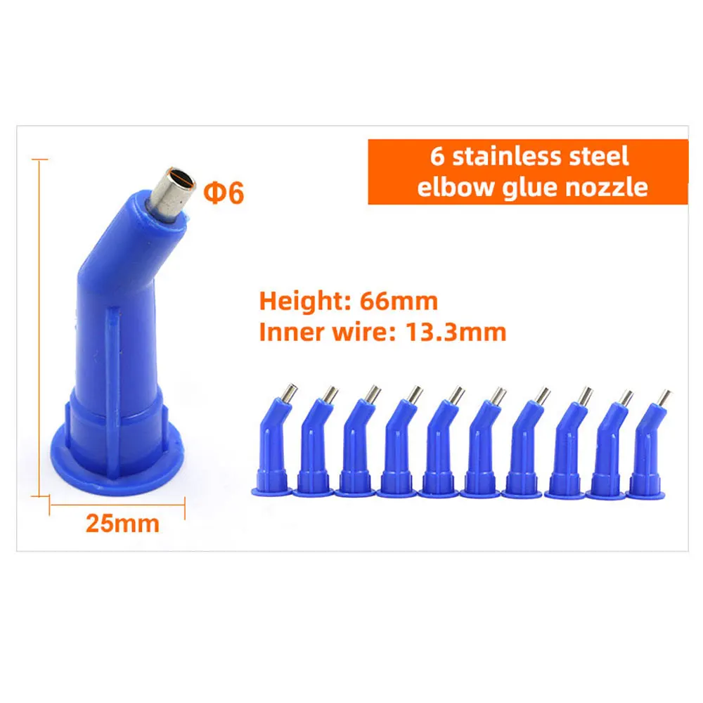 10 stücke Pneumatische Klebepistole Düse Zubehör 6/8/10 MM Edelstahl Kleber Düse Weiche & Harte kleber Düse Adapter Set Kleber Düse – Detail 12
